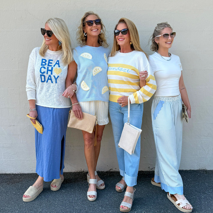Baby Blue Sweater with Lemons