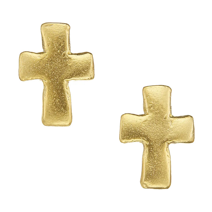 Susan Shaw Small Cross Stud Earrings