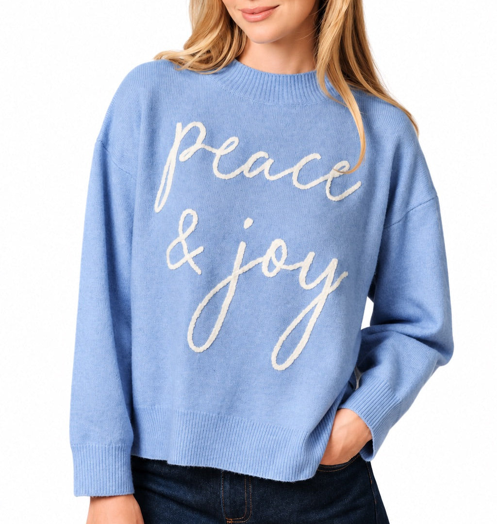 Peace &amp; Joy Sweater - Blue