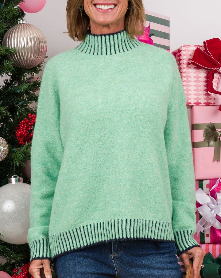 Heart of Pine Sedgewick Mock Neck Sweater - Kelly Green