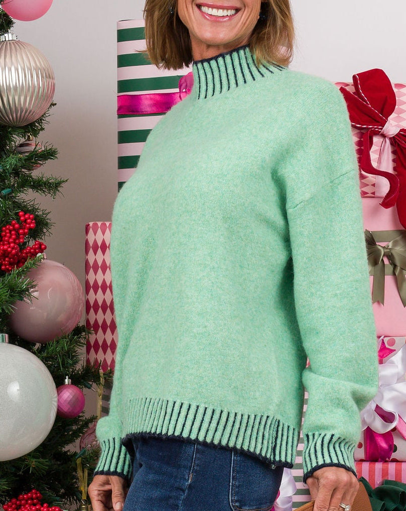 Heart of Pine Sedgewick Mock Neck Sweater - Kelly Green