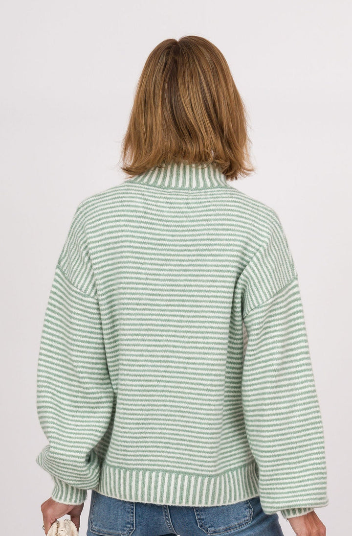 Stripe this Way Long Sleeve Sweater - Green