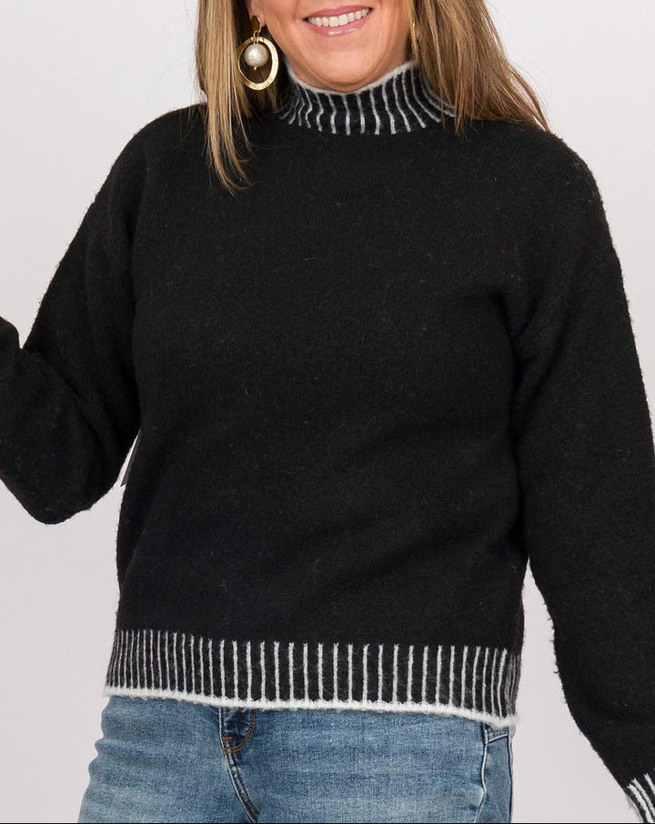 Heart of Pine Sedgewick Mock Neck Sweater - Black