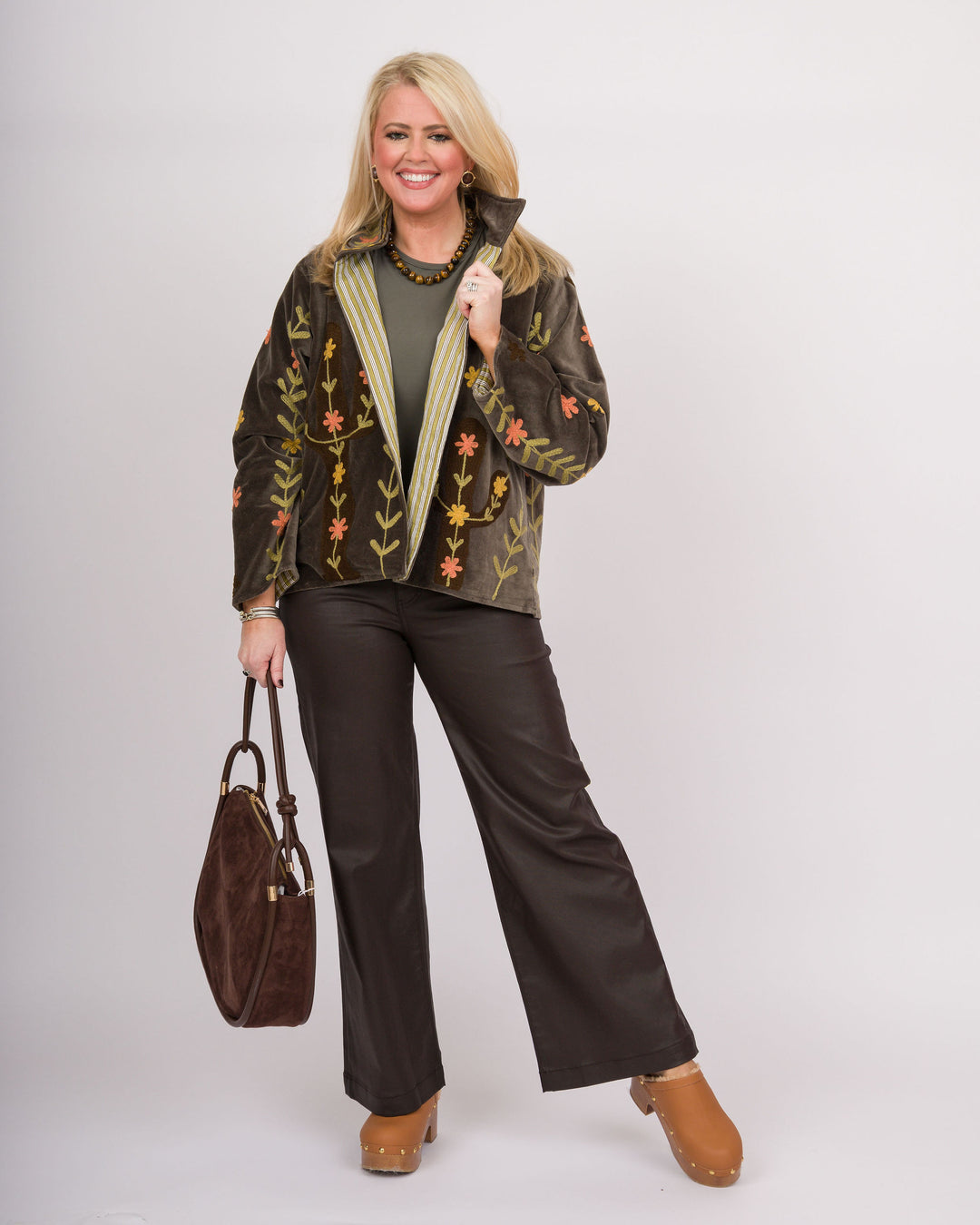 KUT from the Kloth Meg High Rise Wide Leg - Chocolate