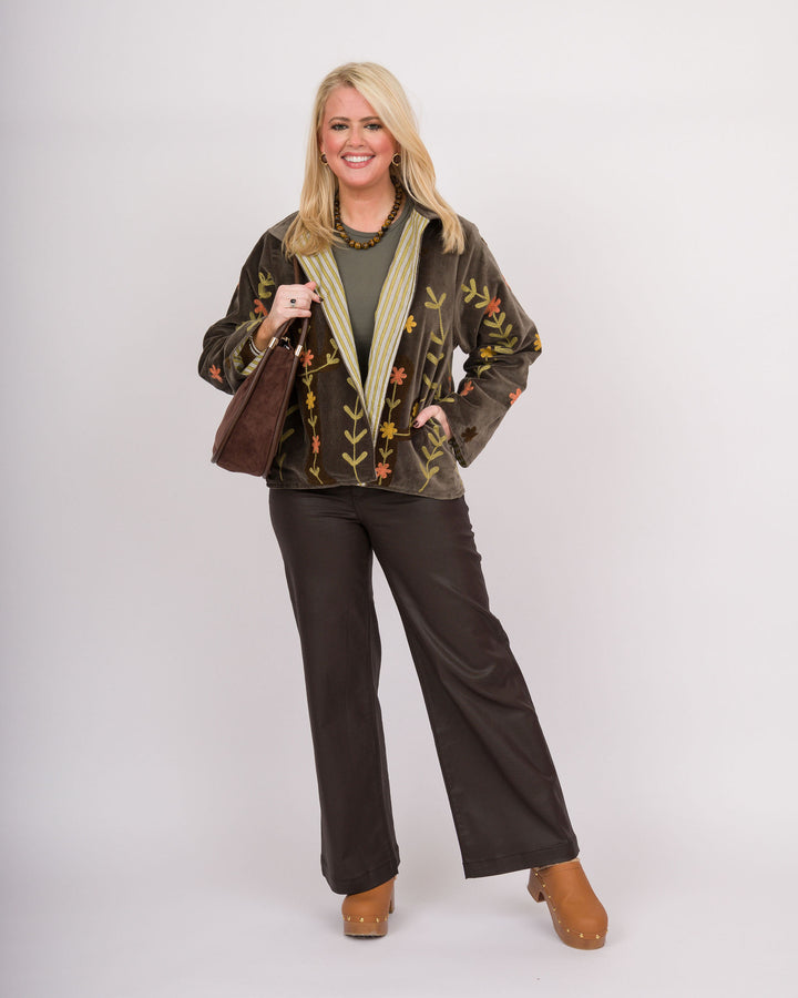 KUT from the Kloth Meg High Rise Wide Leg - Chocolate