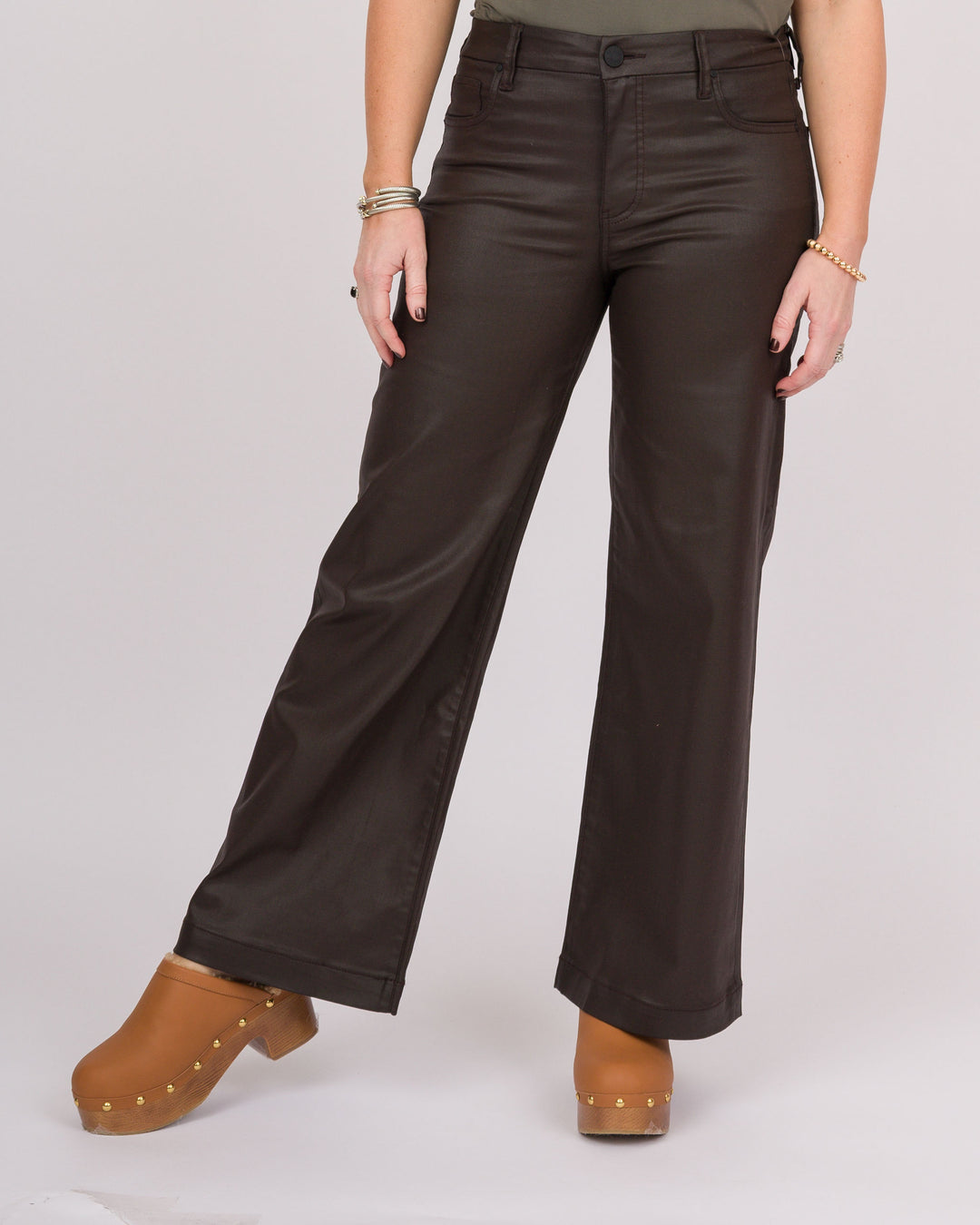 KUT from the Kloth Meg High Rise Wide Leg - Chocolate