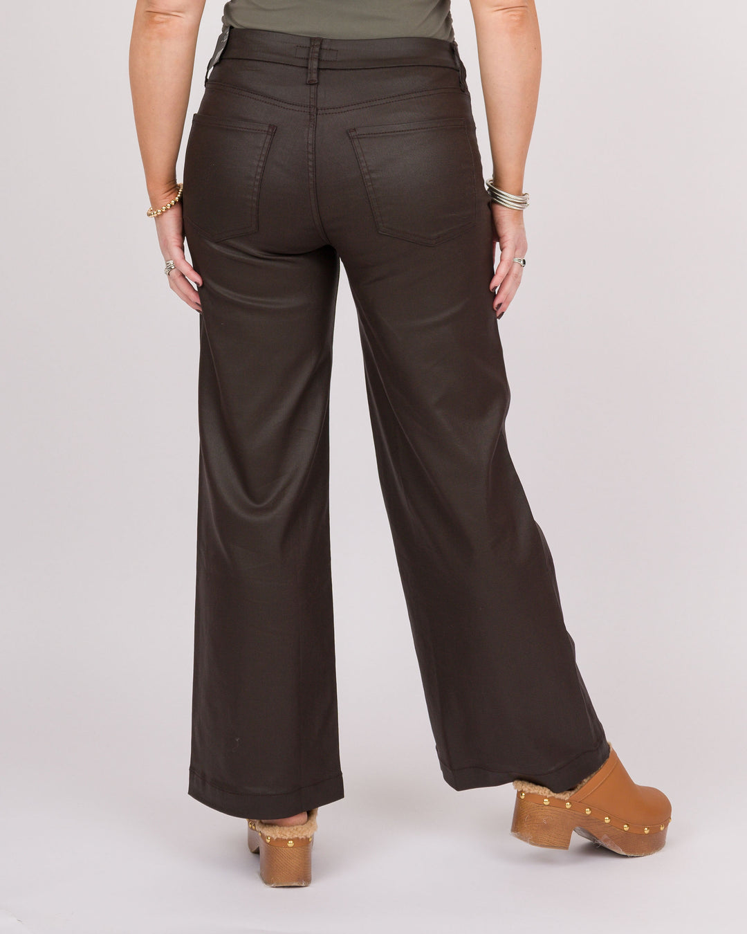 KUT from the Kloth Meg High Rise Wide Leg - Chocolate