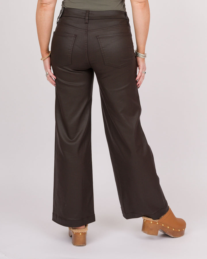 KUT from the Kloth Meg High Rise Wide Leg - Chocolate