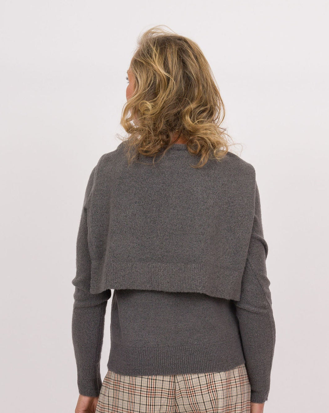 Heart of Pine Malinda Gray Sweater with Scarf