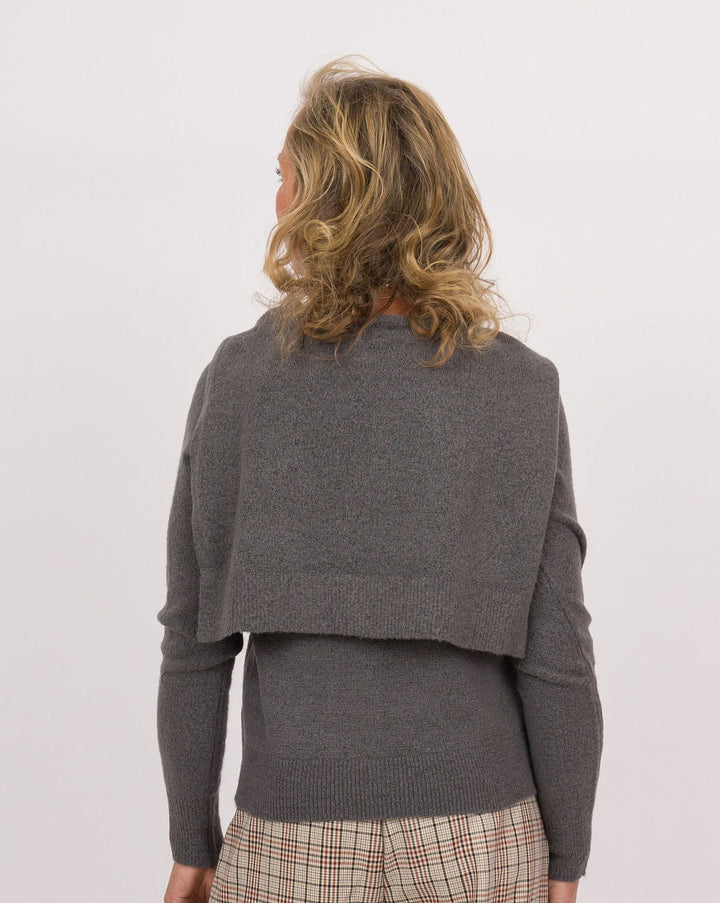 Heart of Pine Malinda Gray Sweater with Scarf