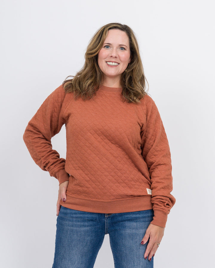 Everly Quilted Sweatshirt - Chestnut