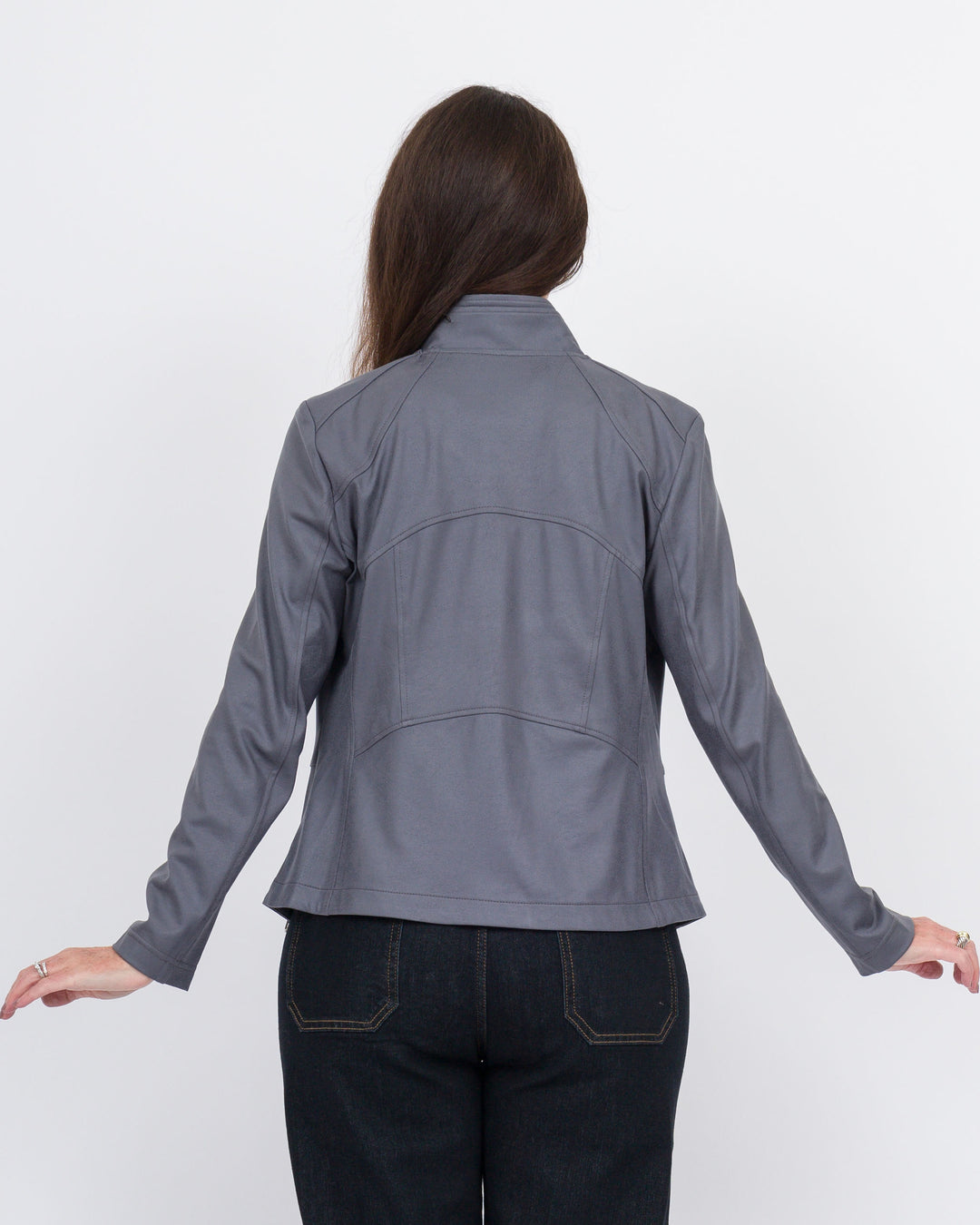 Clara Sunwoo Classic Liquid Leather Jacket - Charcoal