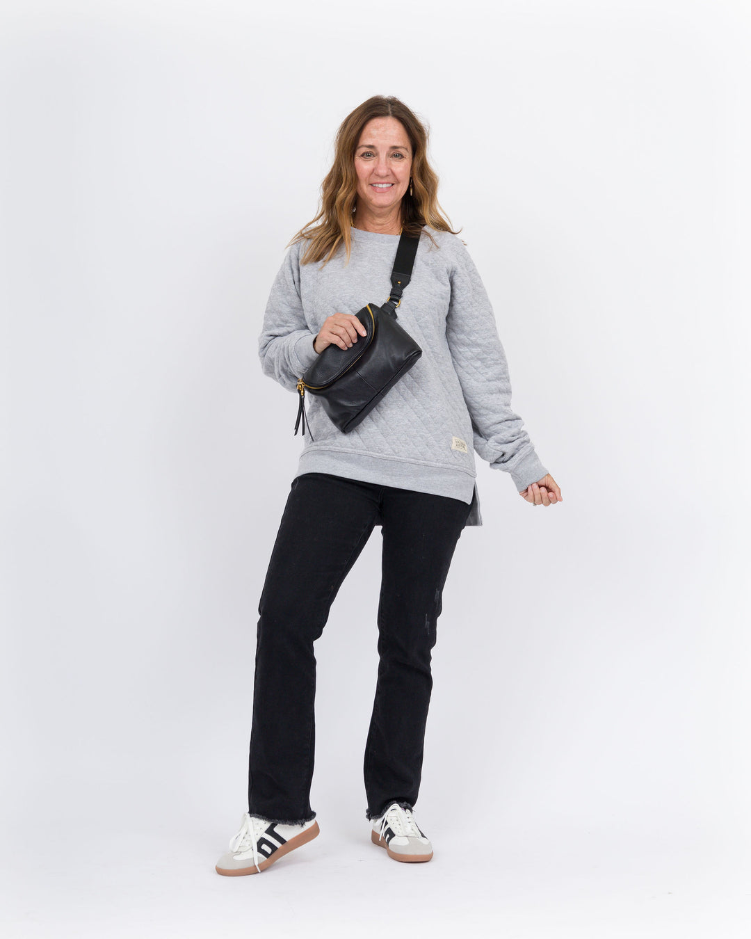 Everly Quilted Sweatshirt - Grey