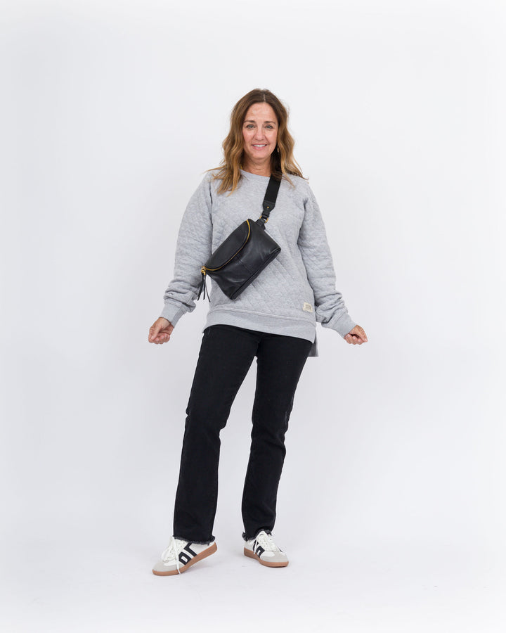 Everly Quilted Sweatshirt - Grey