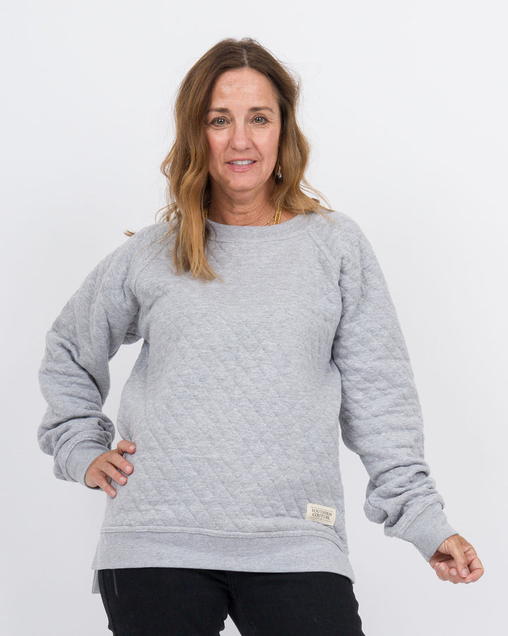 Everly Quilted Sweatshirt - Grey