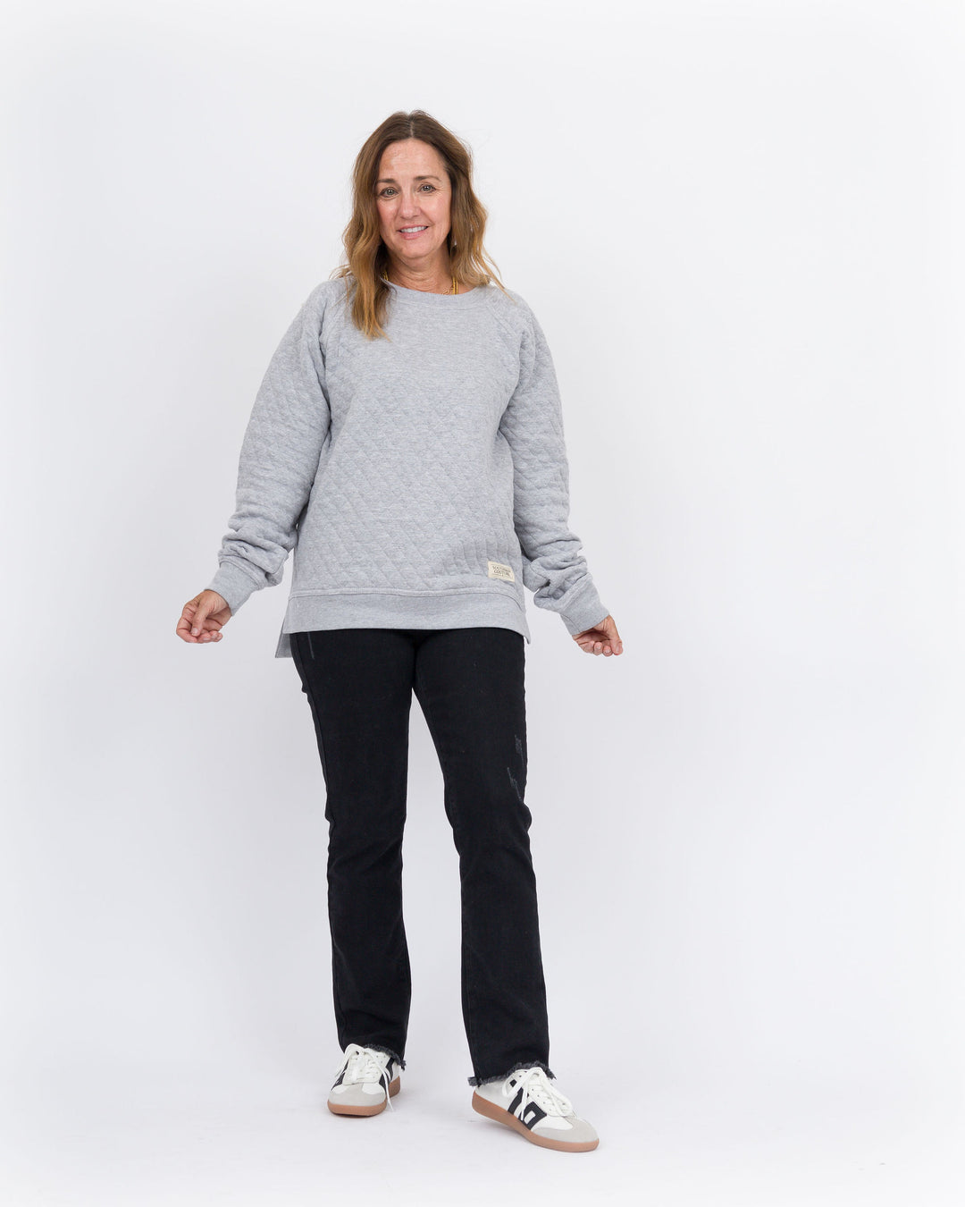 Everly Quilted Sweatshirt - Grey