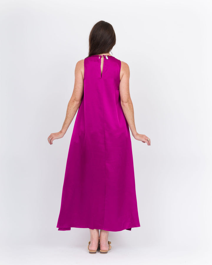 Satin Maxi Tank Dress- Orchid