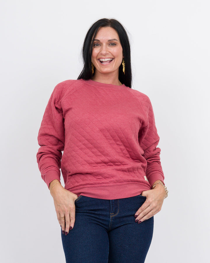 Everly Quilted Sweatshirt - Crimson