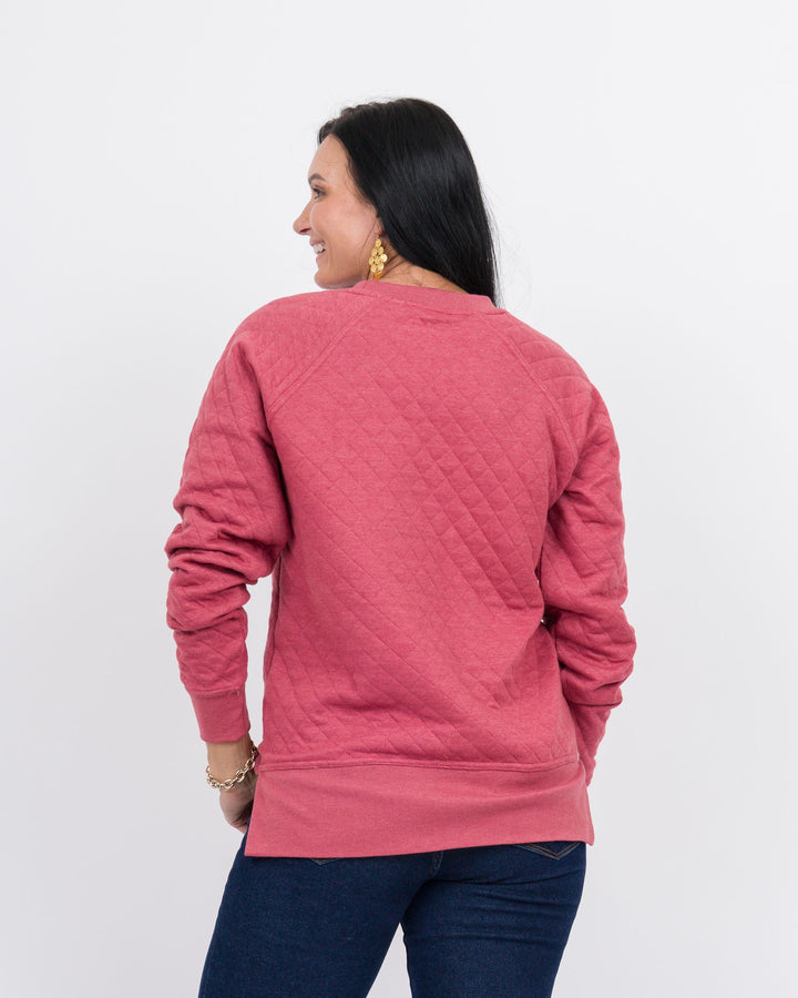 Everly Quilted Sweatshirt - Crimson