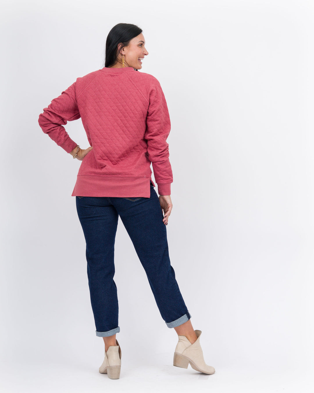 Everly Quilted Sweatshirt - Crimson