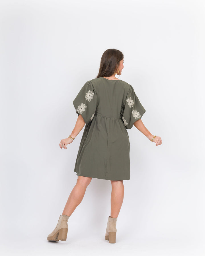 Annemarie Mini Dress-Olive