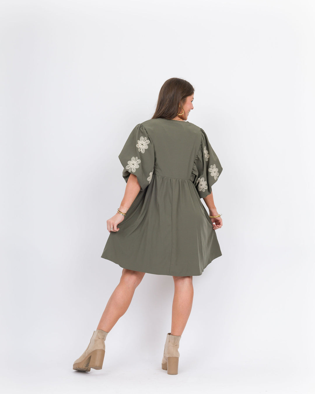 Annemarie Mini Dress-Olive