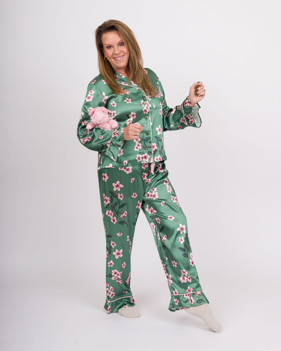 Ruffle Green Cherry Pajamas