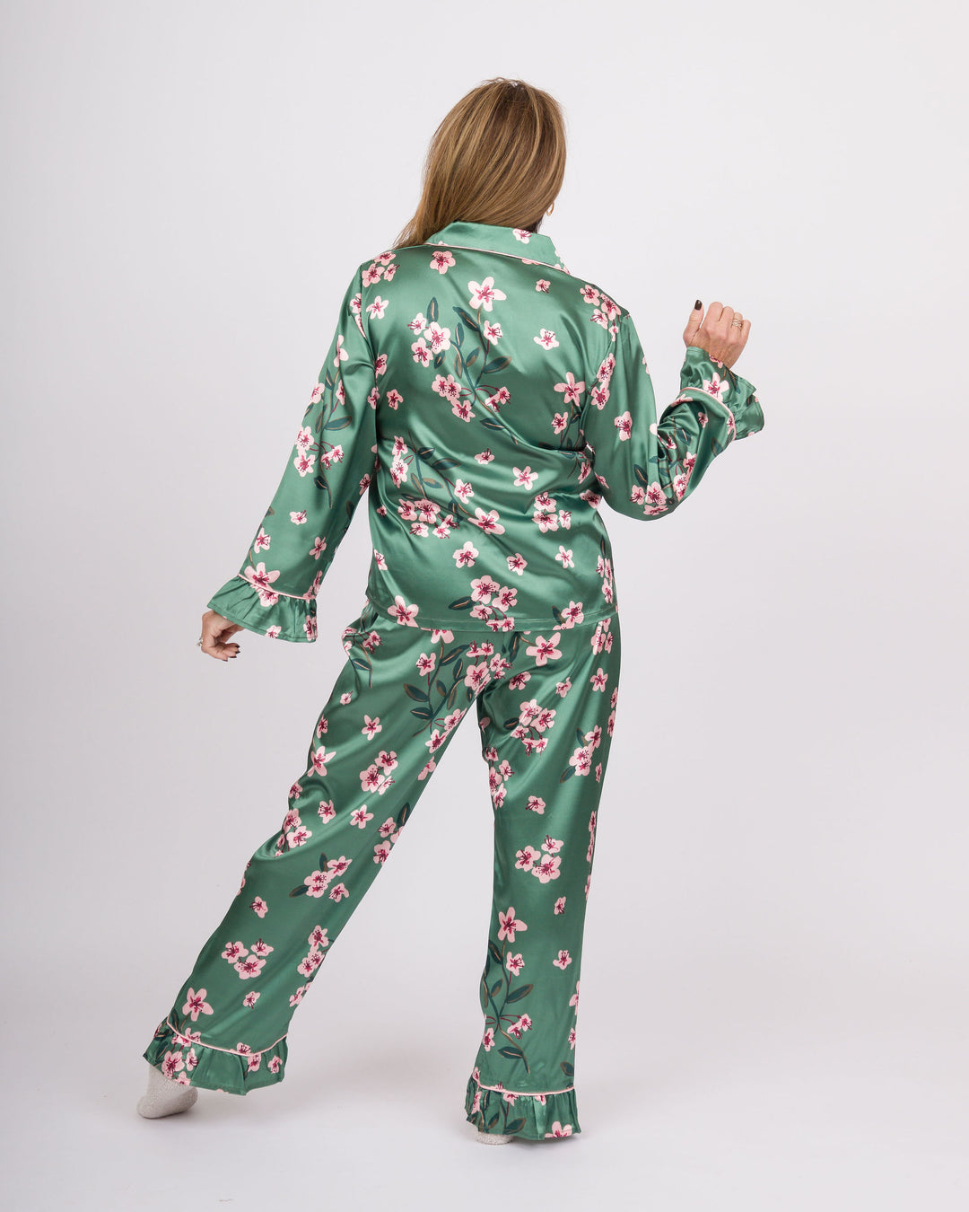 Ruffle Green Cherry Pajamas