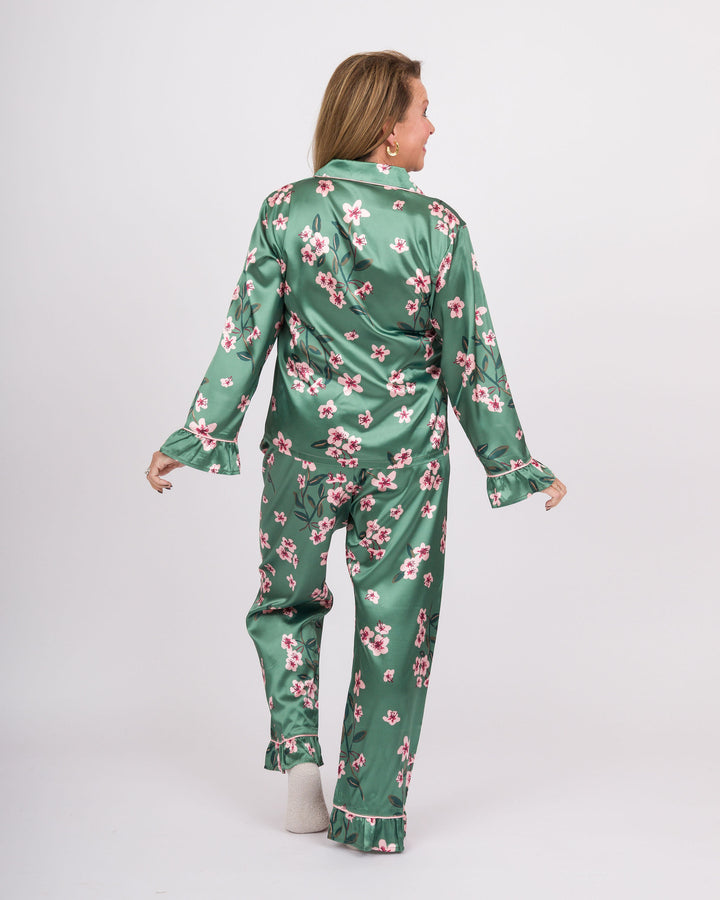 Ruffle Green Cherry Pajamas