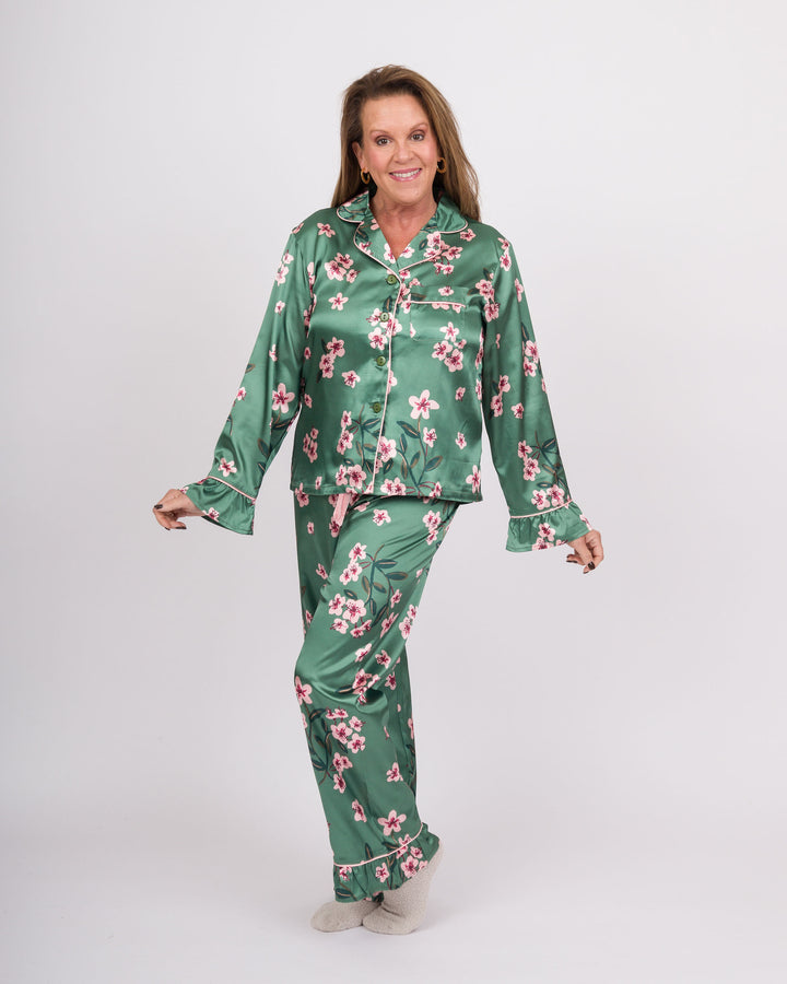 Ruffle Green Cherry Pajamas
