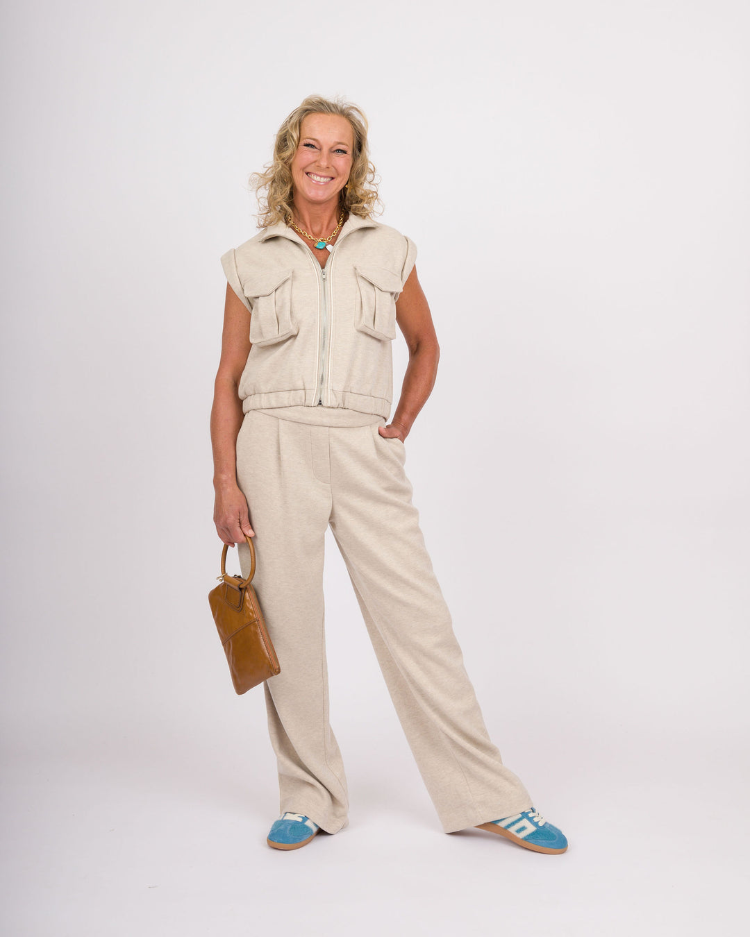 Oatmeal Cream Pocket Vest