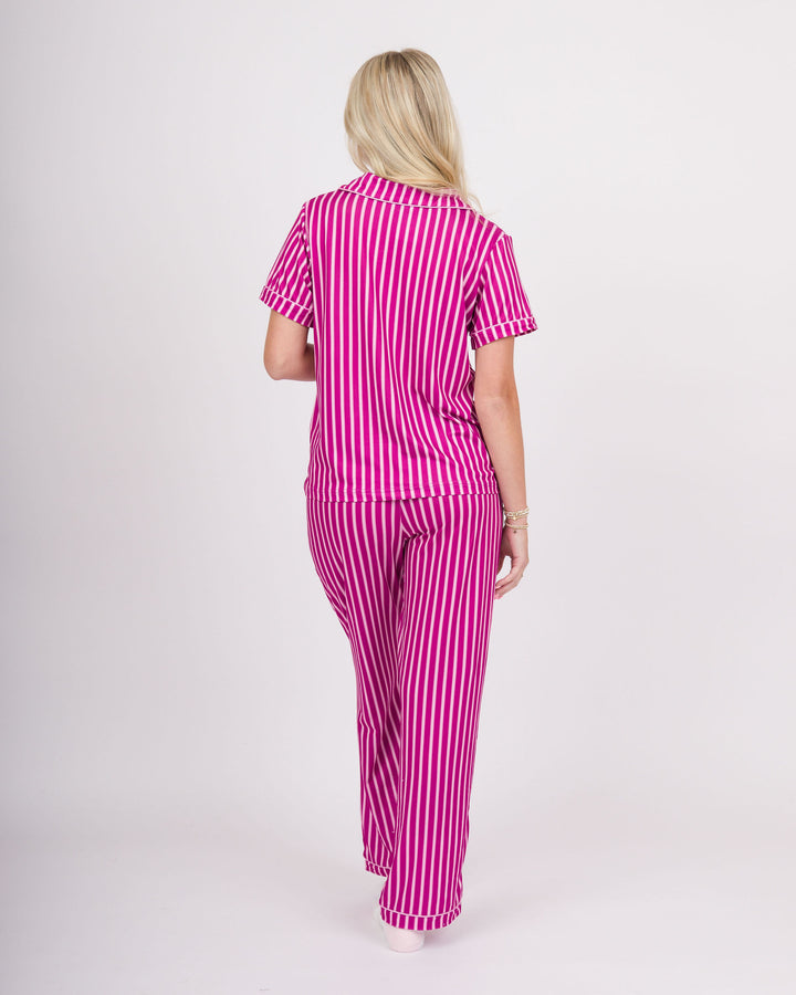 Pink Striped Pajama Set