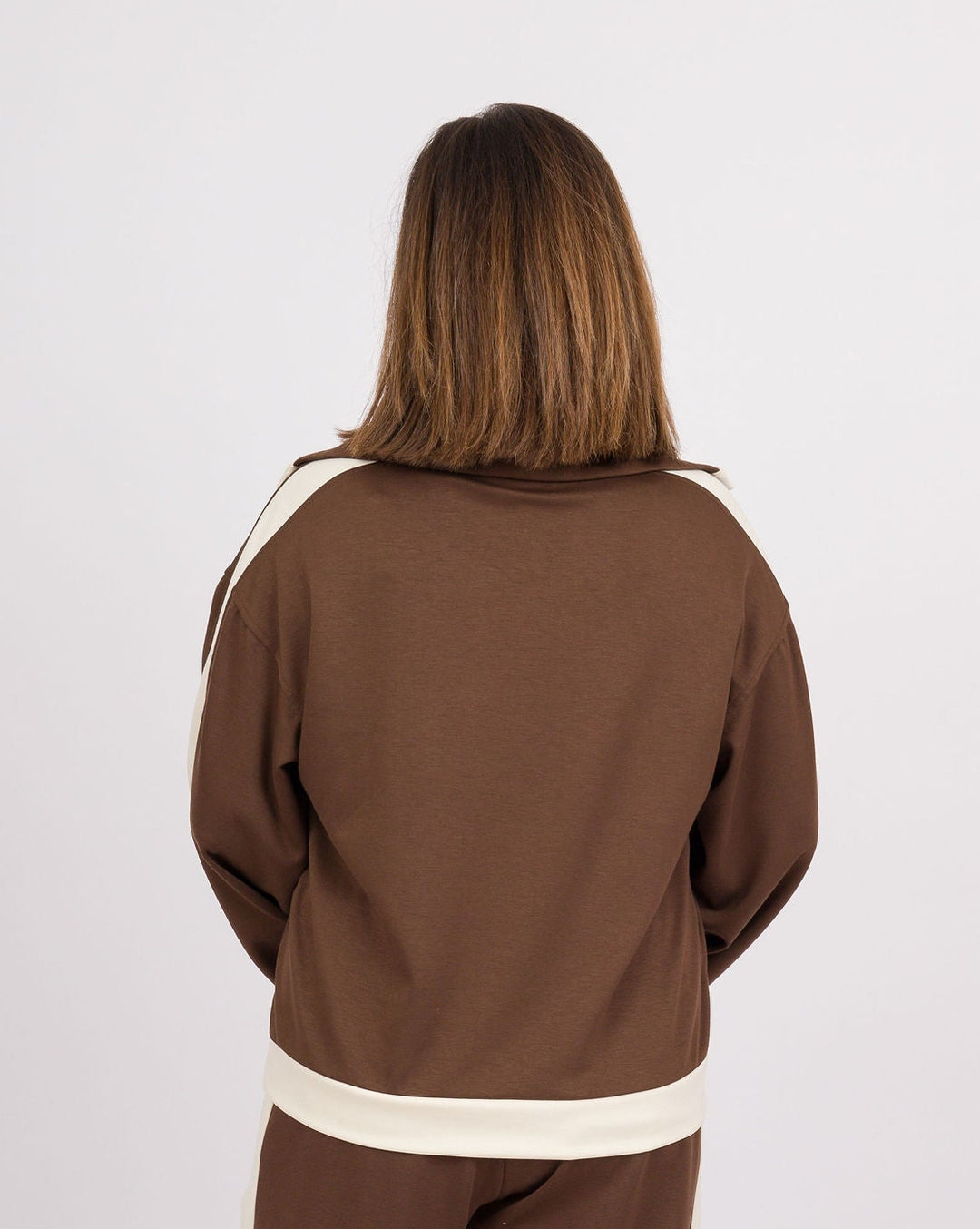 Cocoa Brown Color Block Top