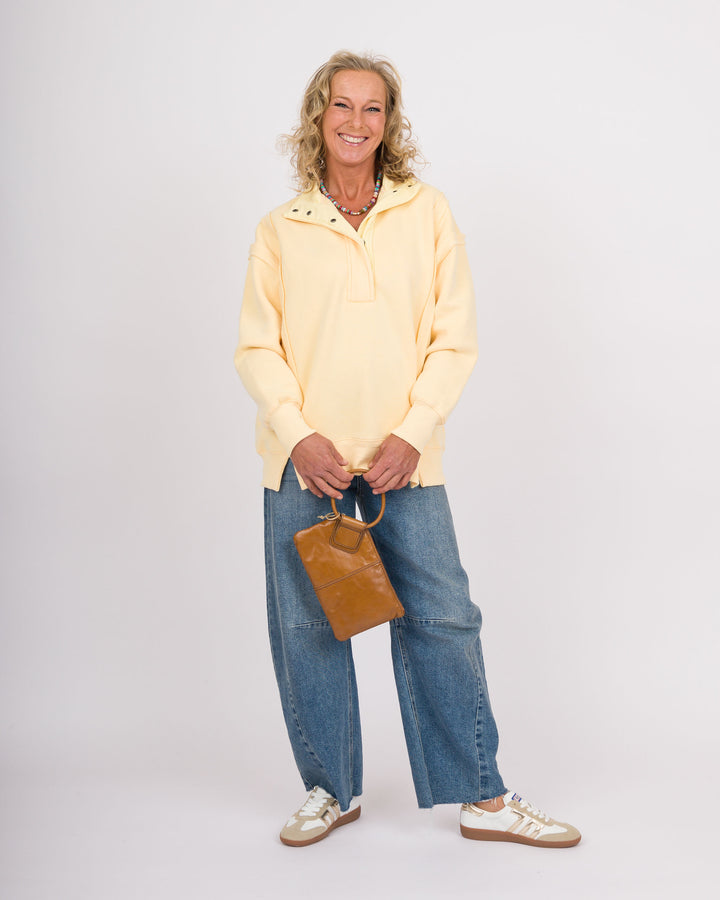 Yellow Snap Neck Vintage Pullover