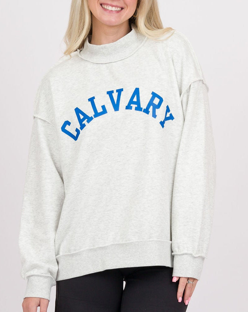 Reversible Mock Neck Sweatshirt - Calvary/ Cougars