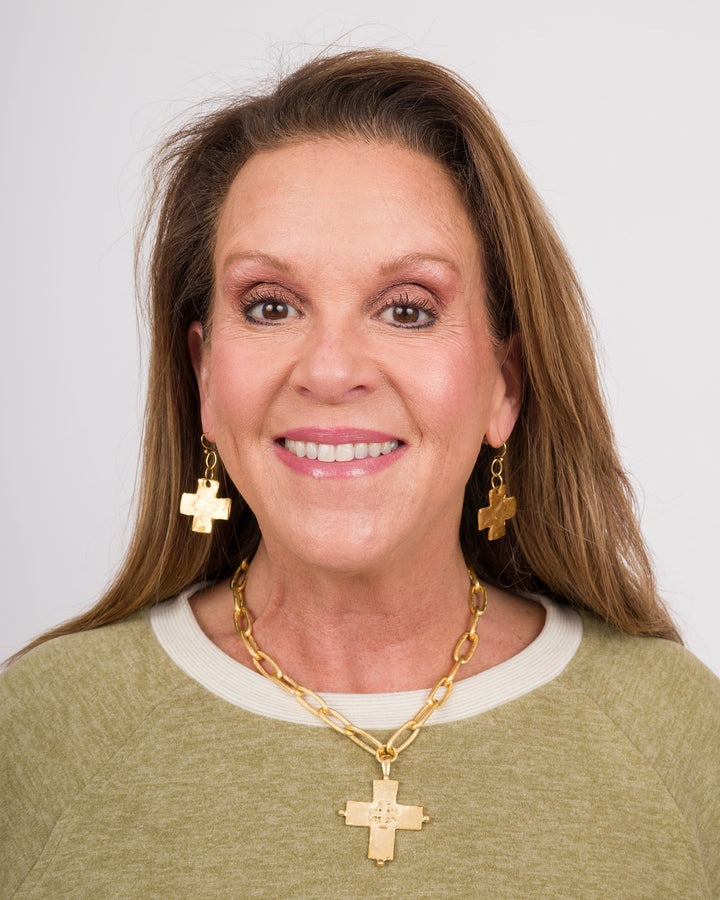 Susan Shaw Jerusalem Double Cross Chain Necklace