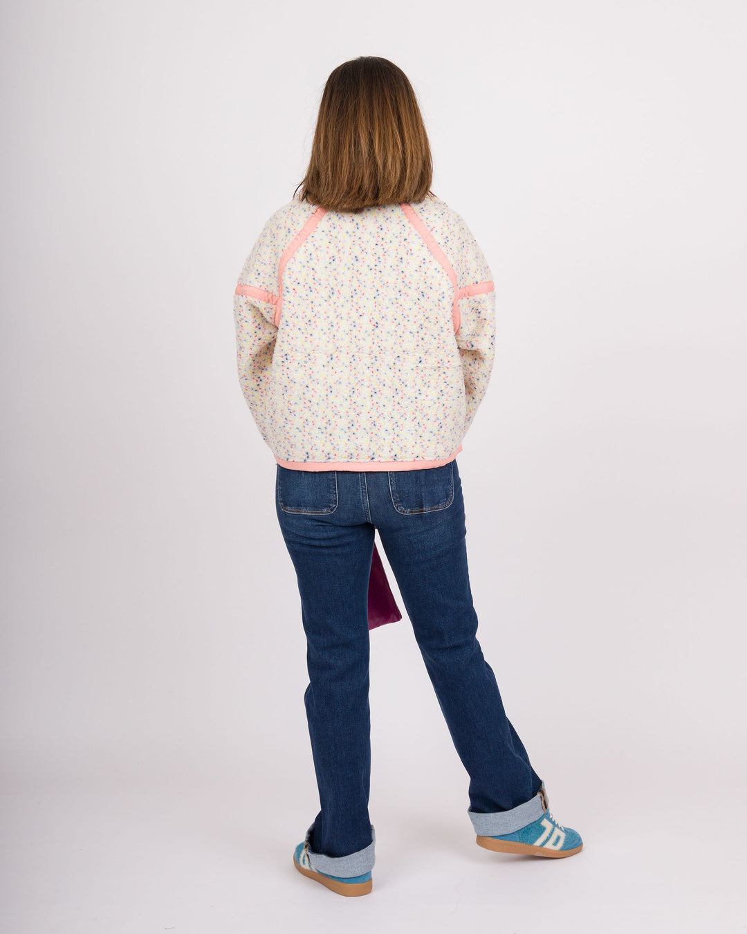 Confetti Print Quarter Zip Pullover