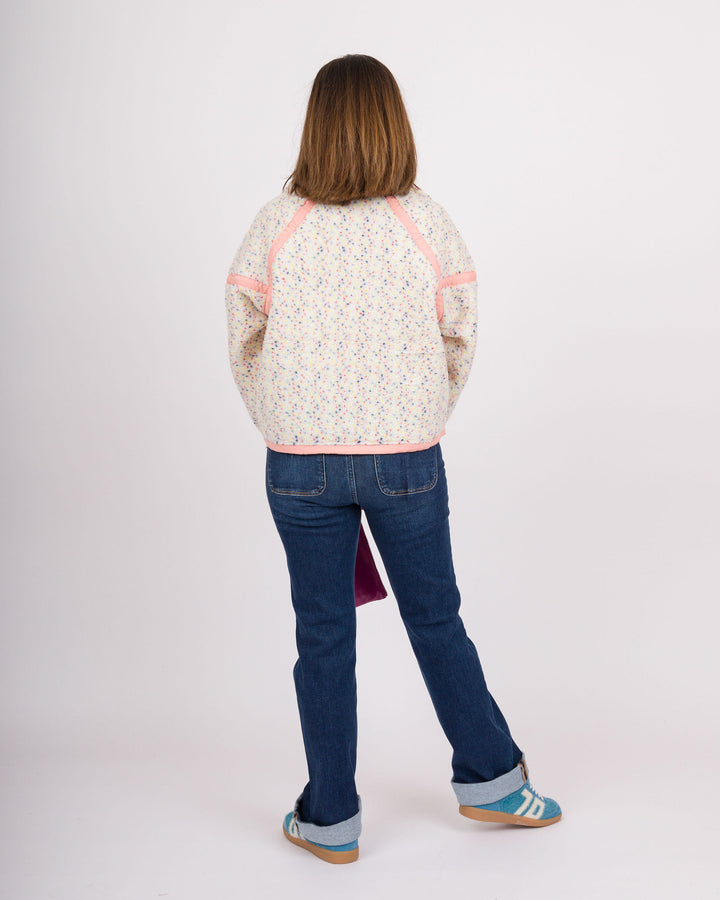Confetti Print Quarter Zip Pullover