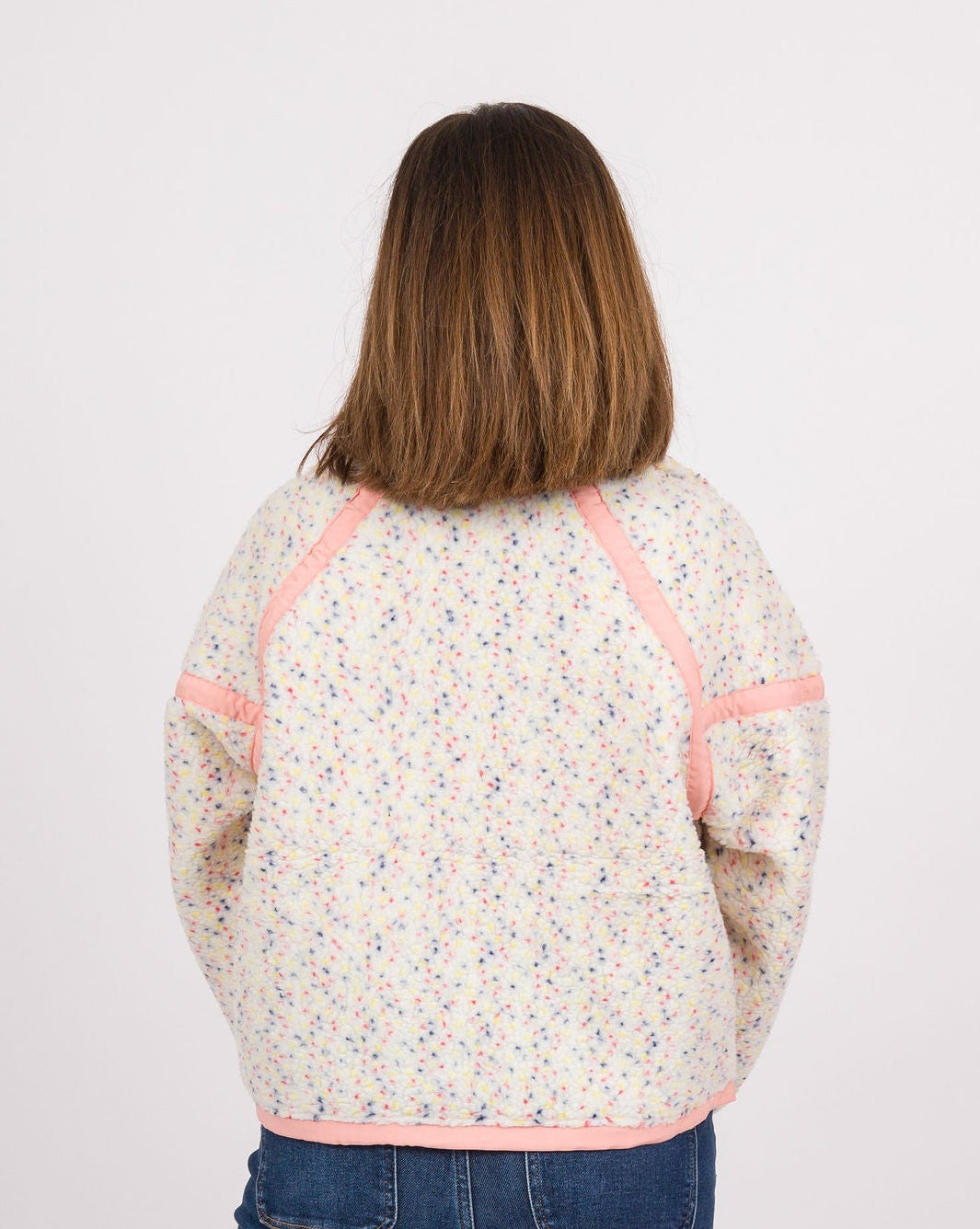 Confetti Print Quarter Zip Pullover
