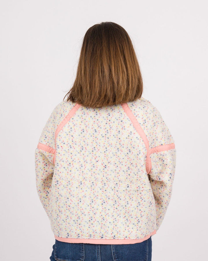 Confetti Print Quarter Zip Pullover