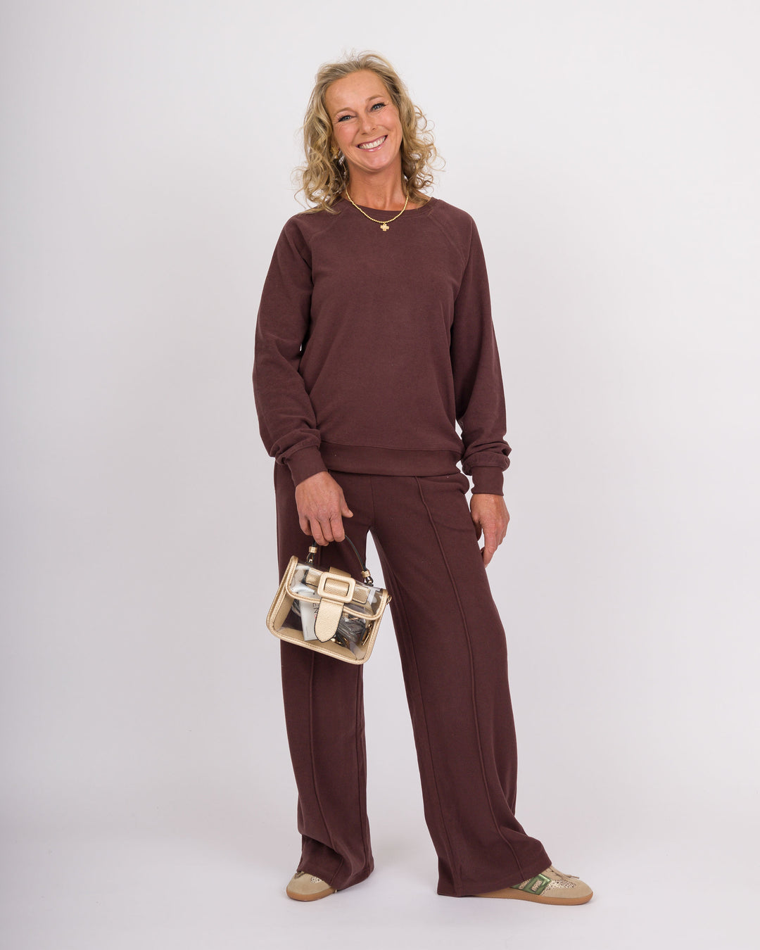 Raglan Crew Pant Set - Espresso
