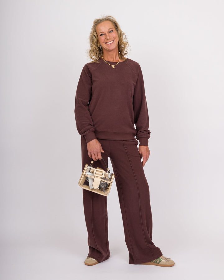 Raglan Crew Pant Set - Espresso