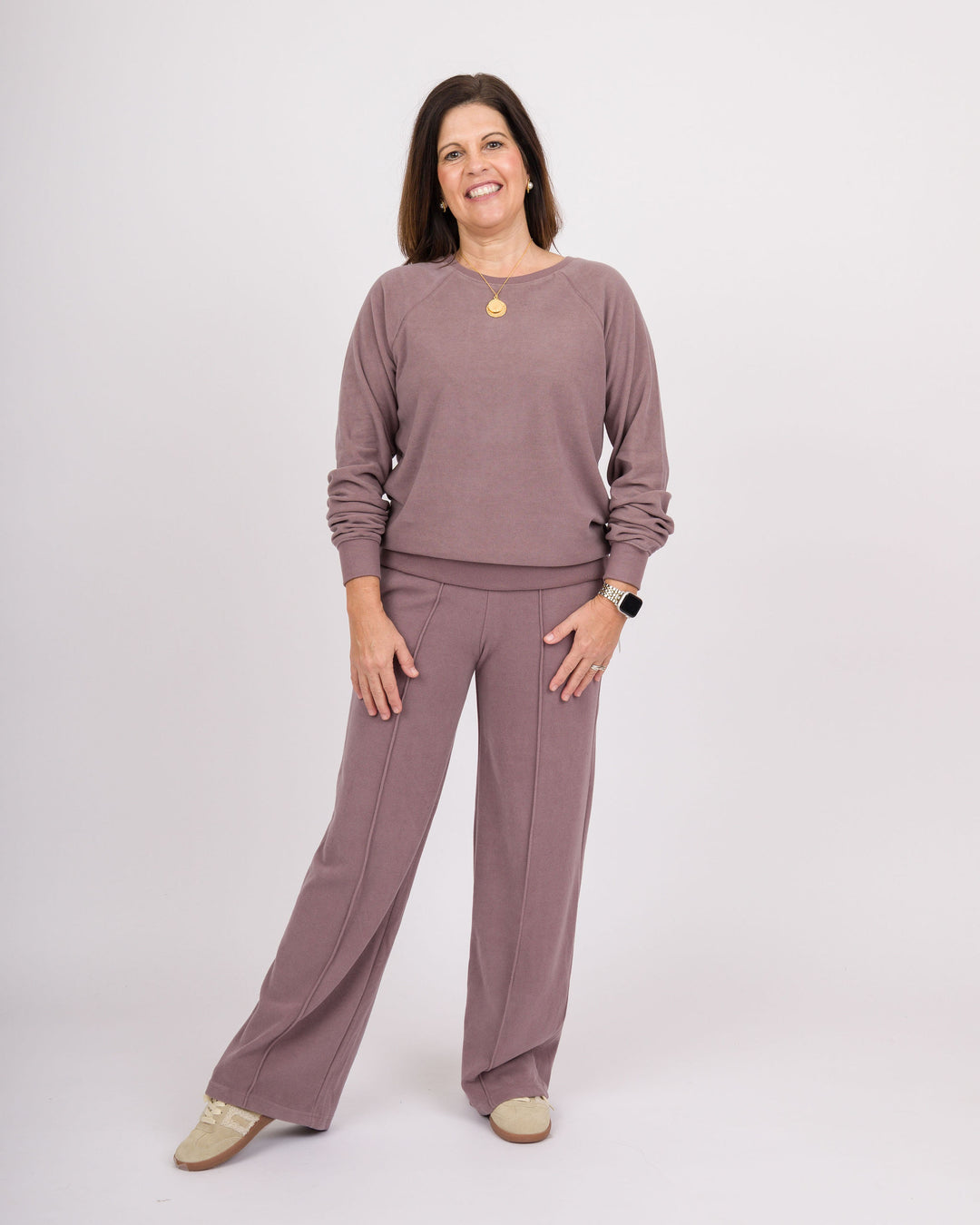Raglan Crew Pant Set - Driftwood