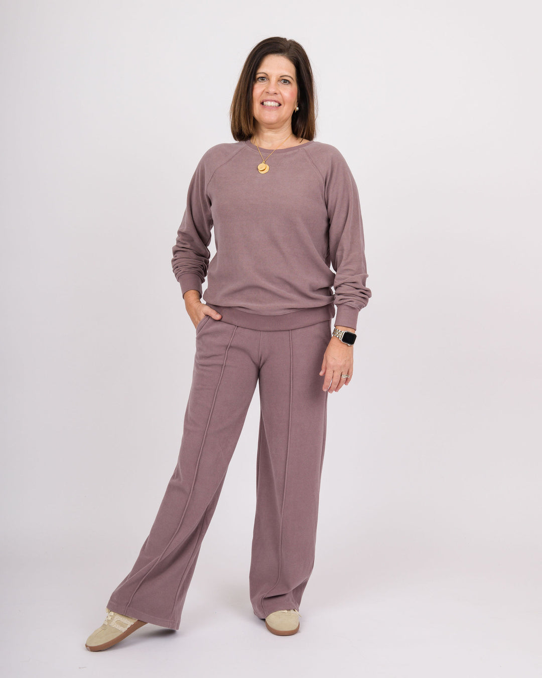 Raglan Crew Pant Set - Driftwood