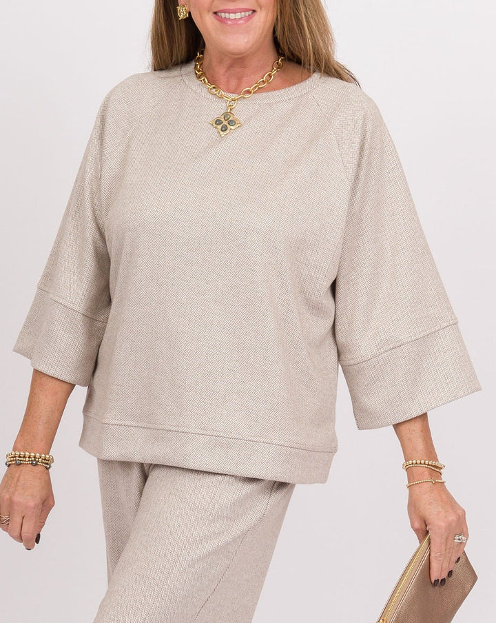 Hatley Herringbone Top - Oatmeal