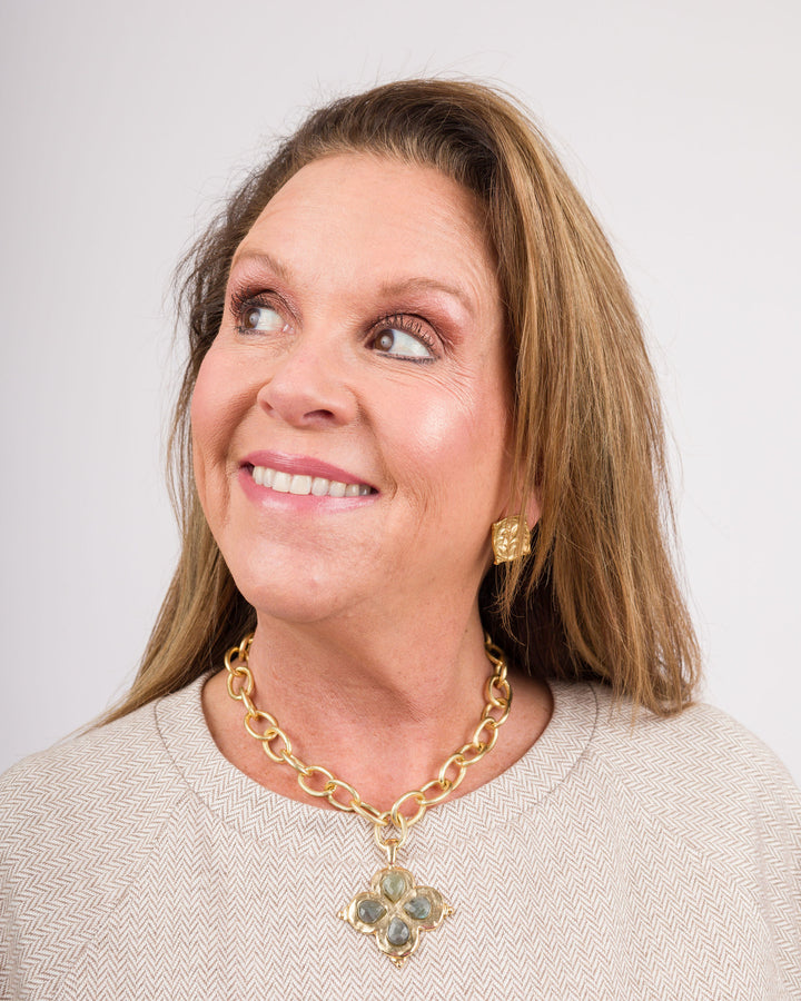 Susan Shaw Labradorite Clover Necklace