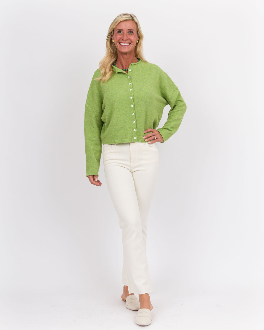 Long Sleeve Cardigan - Avocado