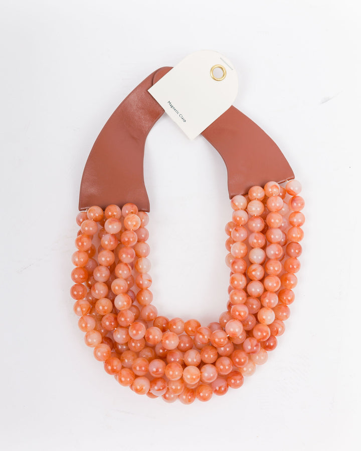 Agate Magnetic Necklace Lt Brown
