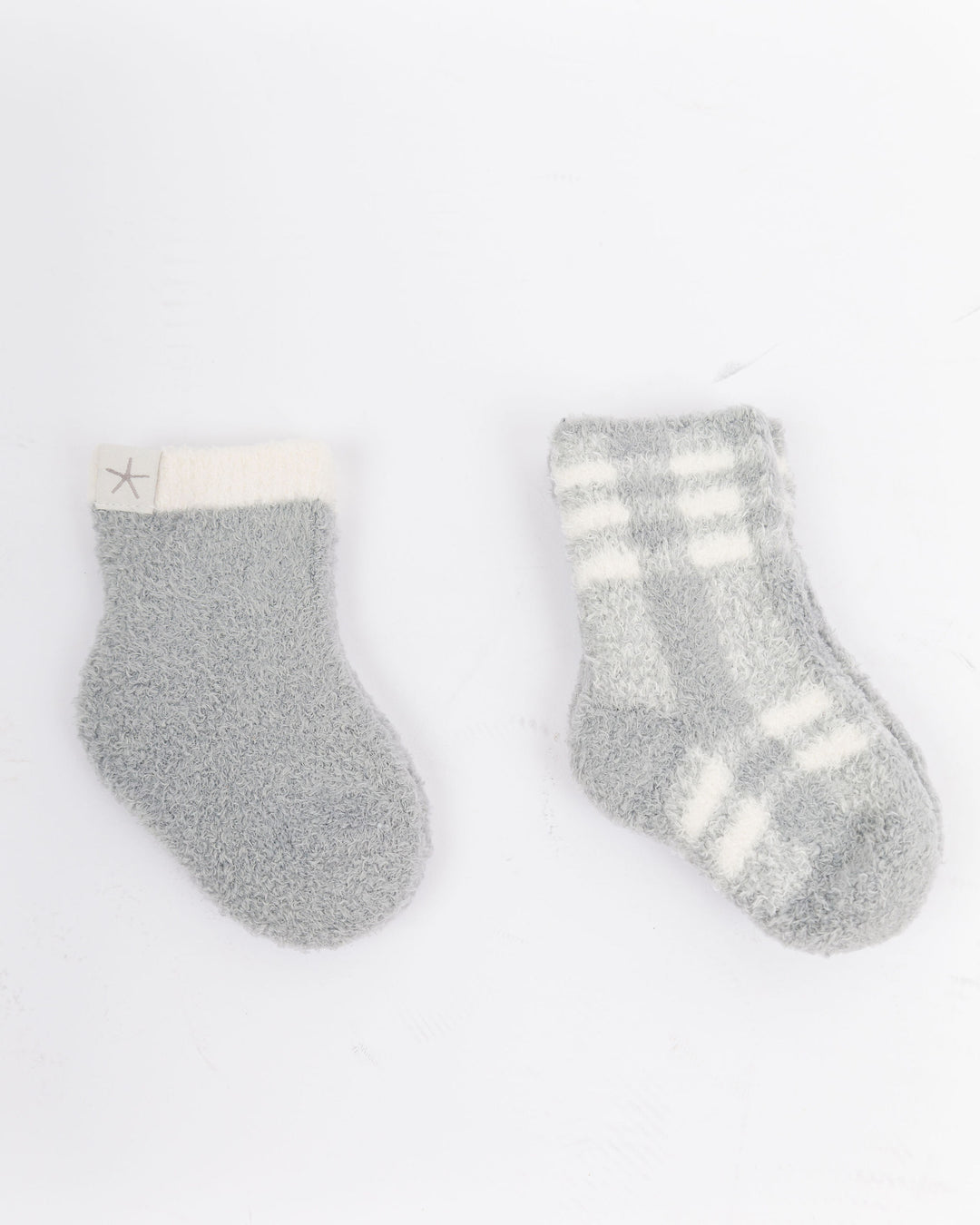 Barefoot Dreams Baby Plaid Sock Set Moonbeam