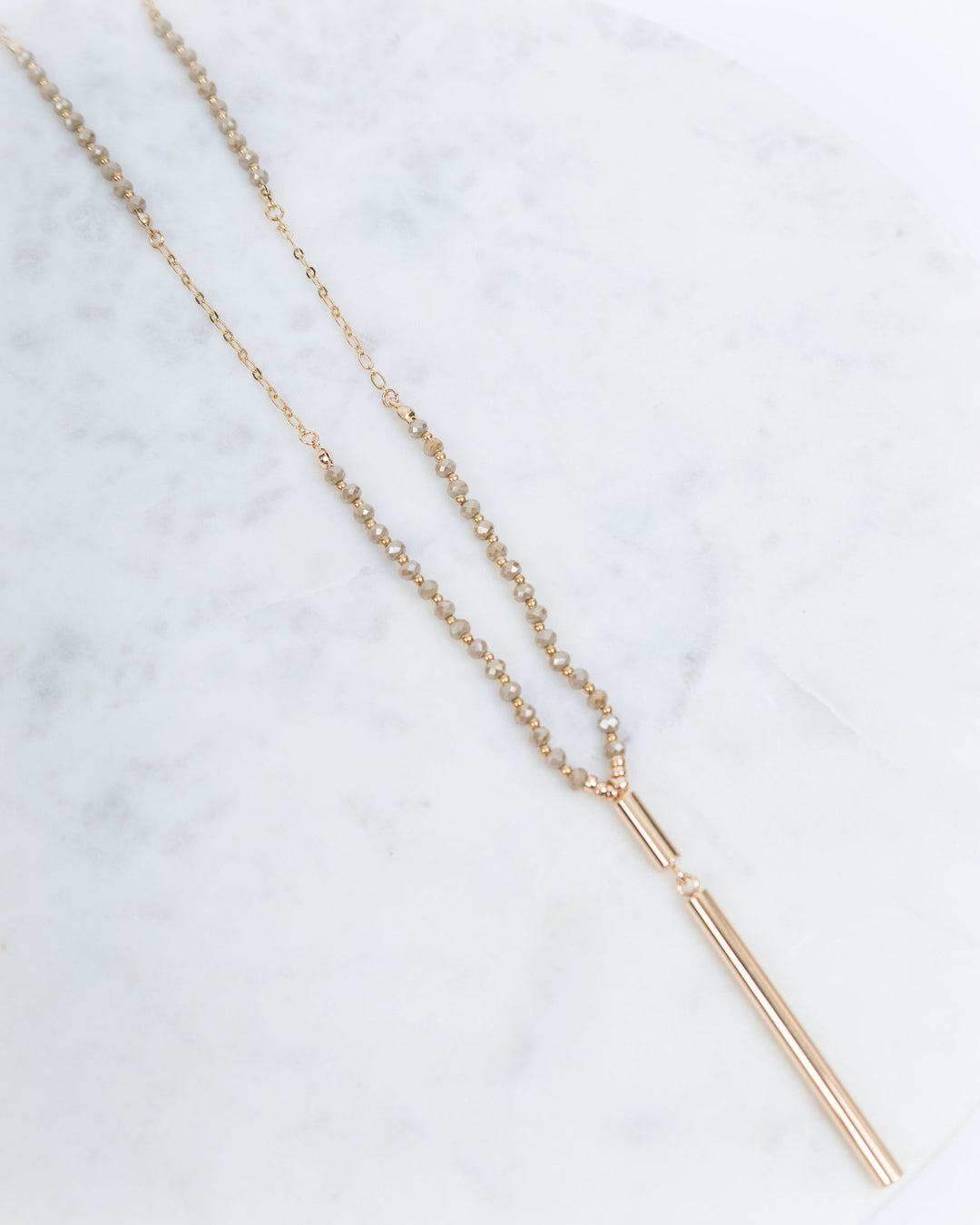 SM Long Beaded Necklace with Rod